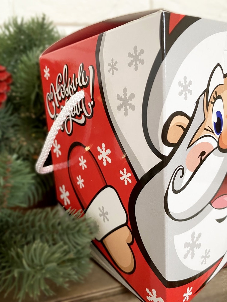 Коробка новогодняя подарочная смекубик Дед Мороз, 120х120х155 мм — изображение 3